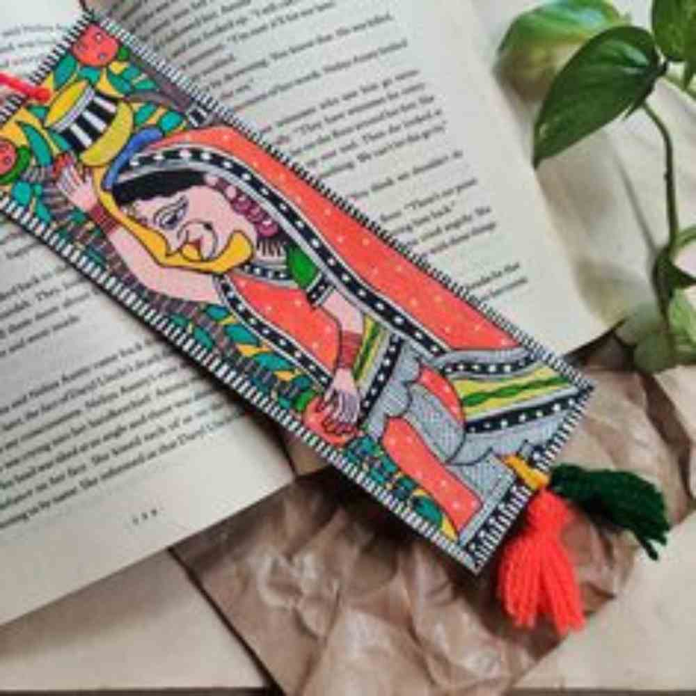 Indian Women Madhubani Handpainted Bookmark